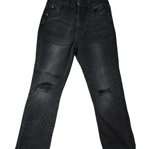 Risen Los Angeles Black Raw Hem Distressed Skinny Jeans Women’s Size 3 Waist 26